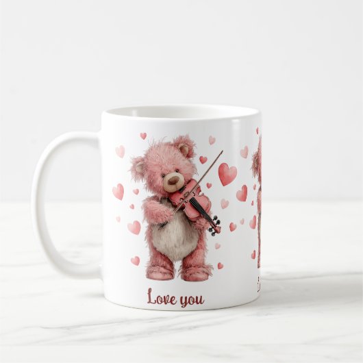 Liefde voor jou Teddy met viool Koffiemok (Links)