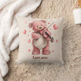 Liefde voor jou Teddy met viool Kussen