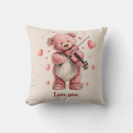 Liefde voor jou Teddy met viool Kussen