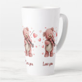Liefde voor jou Teddy met viool Latte Mok (Rechterhoek)