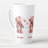 Liefde voor jou Teddy met viool Latte Mok (Linkerhoek)
