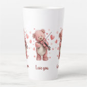Liefde voor jou Teddy met viool Latte Mok (Voorkant)