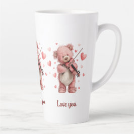 Liefde voor jou Teddy met viool Latte Mok