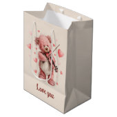 Liefde voor jou Teddy met viool Medium Cadeauzakje (Voorkant Gekanteld)