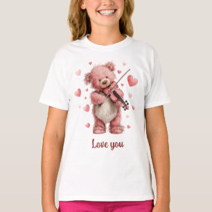 Liefde voor jou Teddy met viool T-shirt