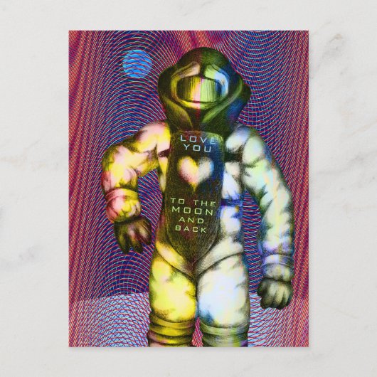 Liefde voor jou tot de maan Astronaut Tekening Coo Briefkaart (Voorkant)