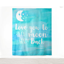 Liefde voor Jou tot de Maan Blauwe Waterverf Typog