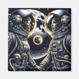 Liefde voor jou tot de maan en terug Astronauten Magneet