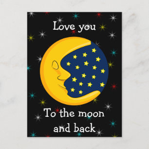 Liefde voor jou tot de maan en terug briefkaart