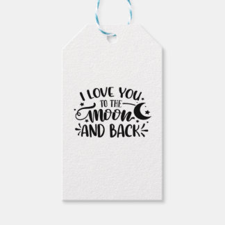 Liefde voor jou tot de maan en terug Handletter ro Cadeaulabel