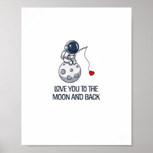Liefde voor jou tot de maan en terug Zoete Minimaa Poster