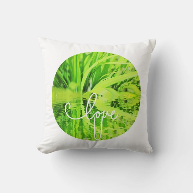 Liefde voor jou U heldergroene gras kussen werp ku (Voorkant)