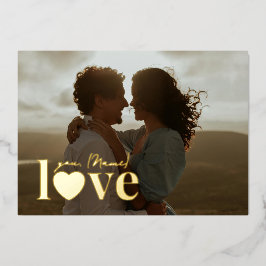 Liefde voor jou Valentijnsdag Foto Persoonlijk Folie Feestdagenkaart