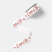 Liefde voor jou wit en rood grosgrain lint (Achterkant)