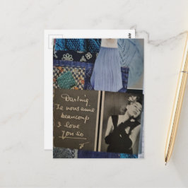 Liefde voor jou zo Vintage vrouw en Texturen Colla Briefkaart