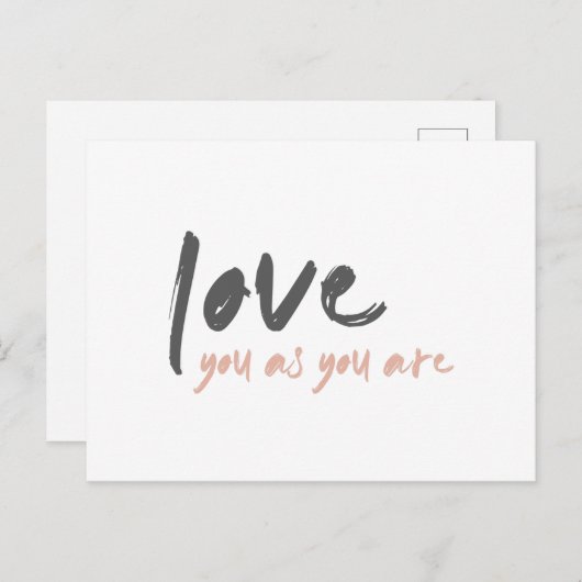 Liefde voor jou zoals je bent Modern Oneindige Lie Briefkaart (Voorkant / Achterkant)
