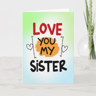 Liefde voor jou zus grafische stijl kaart