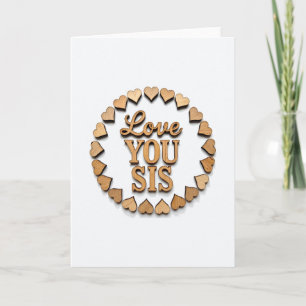 Liefde voor jou Zus Houten Hart Kaart