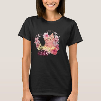 Liefde voor katten bloemenkitt– Cute huisdierliefh T-shirt
