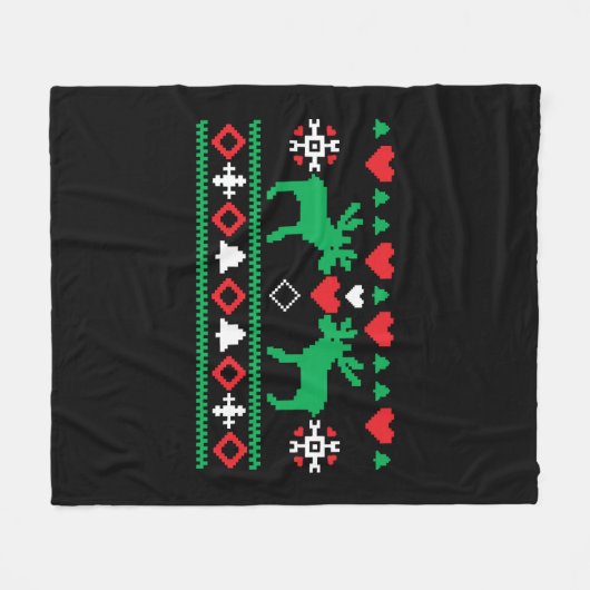 liefde voor Kerstmis Ugly Fleece Deken (Voorkant (Horizontaal))