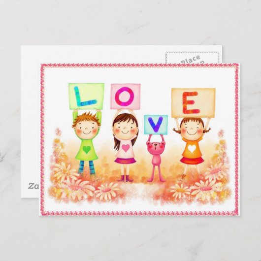 liefde voor kinderen briefkaart (Voorkant / Achterkant)