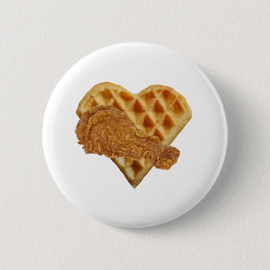 liefde voor kippenwafels ronde button 5,7 cm (Voorkant)