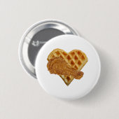 liefde voor kippenwafels ronde button 5,7 cm (Voorkant /achterkant)