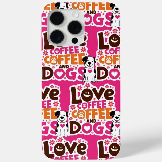 Liefde voor koffie en honden Case-Mate iPhone case (Achterkant)