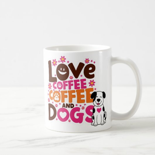Liefde voor koffie en honden koffiemok (Rechts)