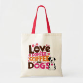 Liefde voor koffie en honden tote bag (Voorkant)