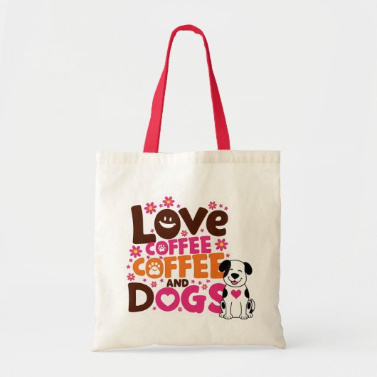 Liefde voor koffie en honden tote bag (Voorkant)