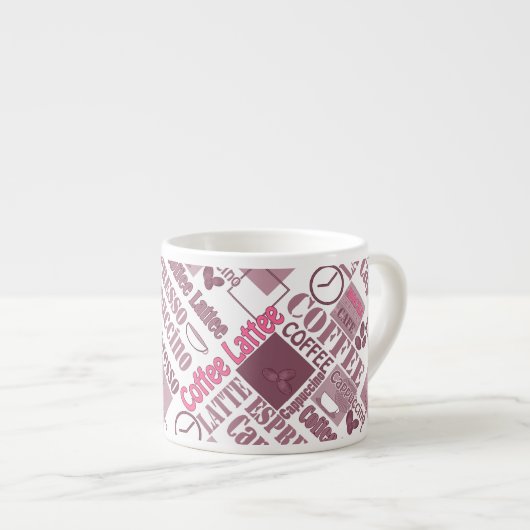 Liefde voor koffie espresso kop (Voorkant rechts)