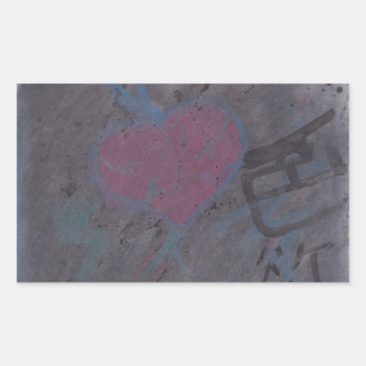 Liefde voor lust rechthoekige sticker (Voorkant)