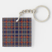 Liefde voor mama 4 foto's Tartan Plaid Sleutelhanger (Achterkant)