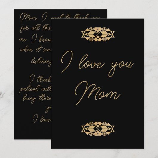 Liefde voor mama elegante op maat gemaakte kerstka feestdagenkaart (Voorkant / Achterkant)