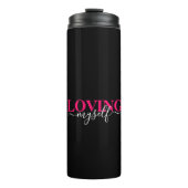 Liefde voor mezelf Roze Script Typografie Thermosbeker (Voorkant)