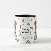 Liefde Voor Mijn Cavapoo Hond Pootafdruk Patroon Mok (Midden)
