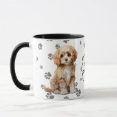 Liefde Voor Mijn Cavapoo Hond Pootafdruk Patroon Mok (Links)