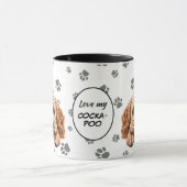 Liefde Voor Mijn Cockapoo Hond Pootafdruk Patroon Mok (Midden)