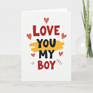Liefde voor mijn jongen wenskaart kaart