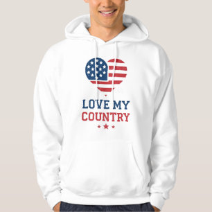 Liefde voor mijn land Hart Vlag Hoodie