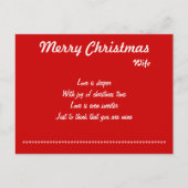 liefde voor mijn vrouw kerstbriefkaarten feestdagenkaart (Voorkant)