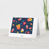 Liefde voor Nana Bloempatroon in Blauw Moederdag Kaart (Achterkant)