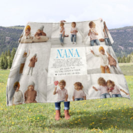 Liefde voor Nana | Foto Collage met aangepast beri Fleece Deken