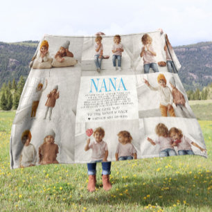 Liefde voor Nana Foto Collage met aangepast beri Fleece Deken