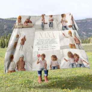 Liefde voor Nana Foto Collage met Eigen Bericht Fleece Deken