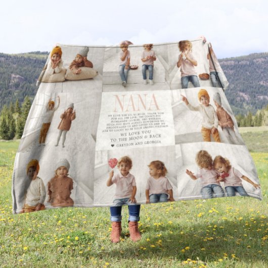 Liefde voor Nana | Foto Collage met Eigen Bericht Fleece Deken