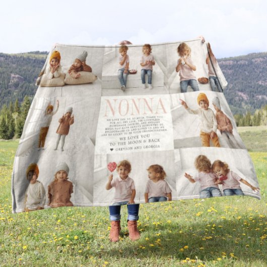 Liefde voor Nonna | Foto Collage met aangepaste te Fleece Deken