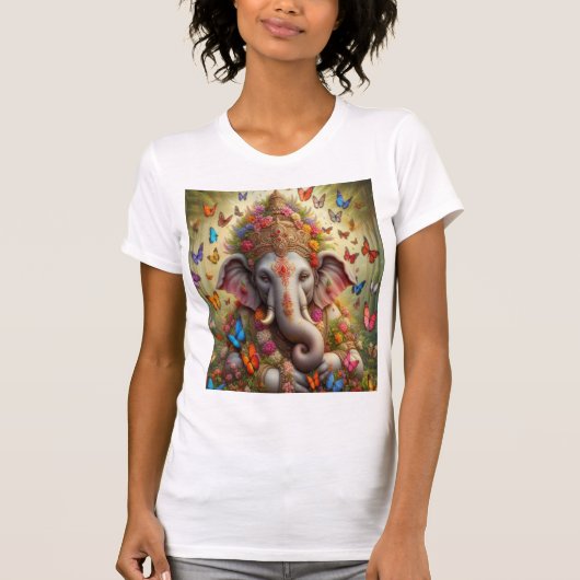 Liefde voor olifanten en vlinders t-shirt (Voorkant)