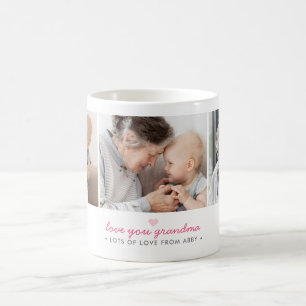 Liefde voor oma 3-foto collage & aangepast bericht koffiemok